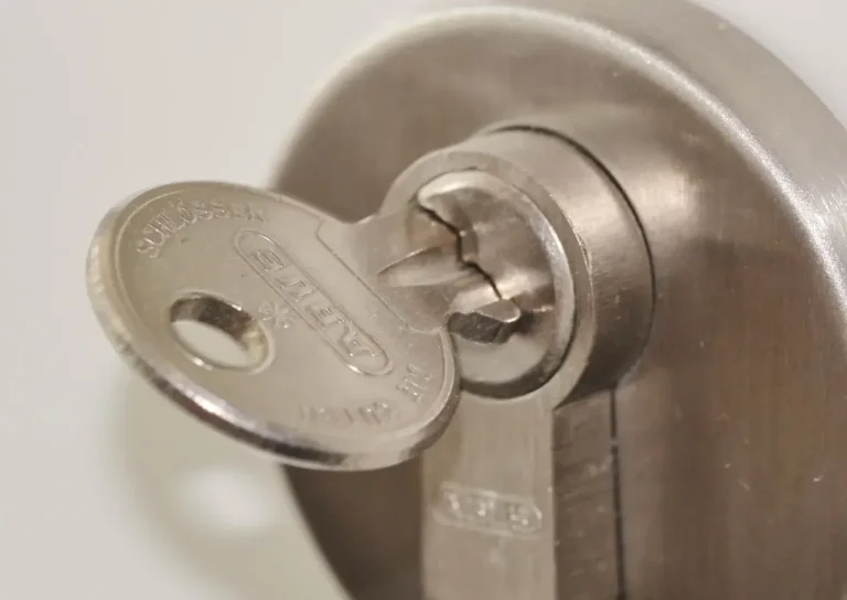 Key inserted in a euro door cylinder – how to check anti-snap locks on Hucknall doors, a Locksmith Hucknall guide