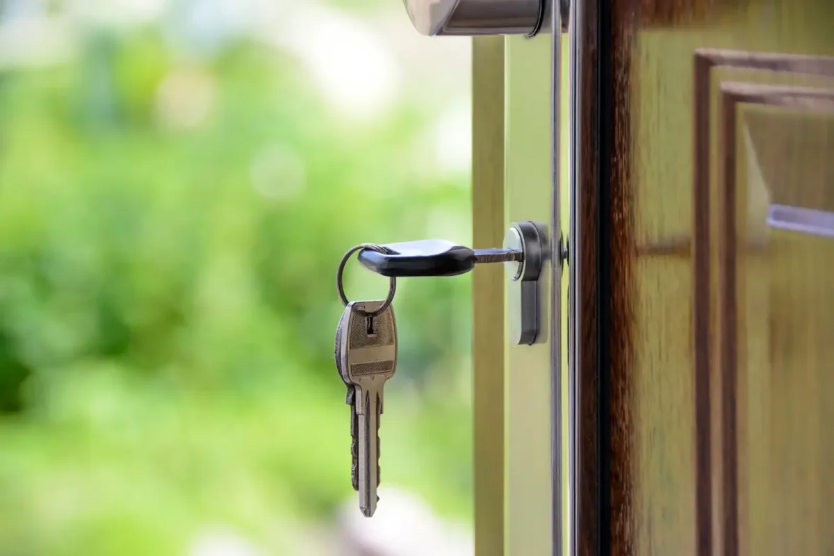 Key left in the lock of an open front door – call a residential locksmith Hucknall from Locksmith Hucknall